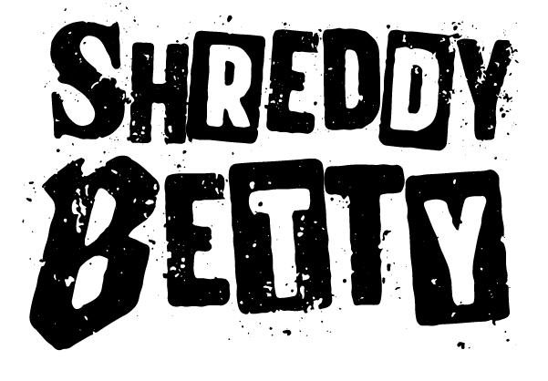 Black and white shreddy betty logo