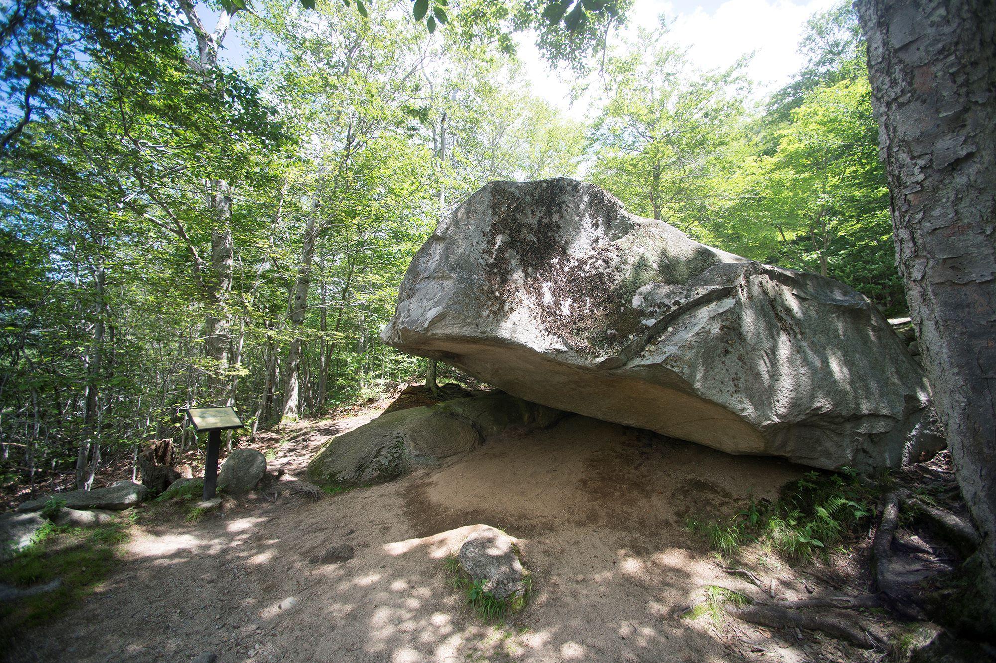 boise rock with green trees